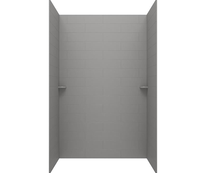 Subway Tile Glue Up Tub Wall Kit 34x62x72" in Ash Gray