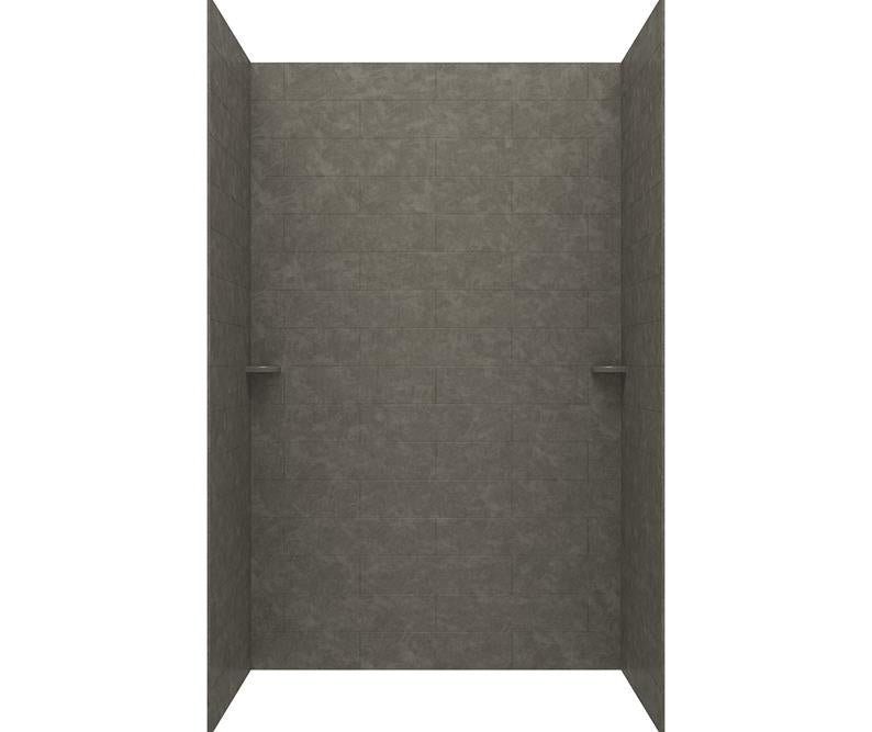 Subway Tile Glue Up Tub Wall Kit 34x62x72" in Charcoal Gray