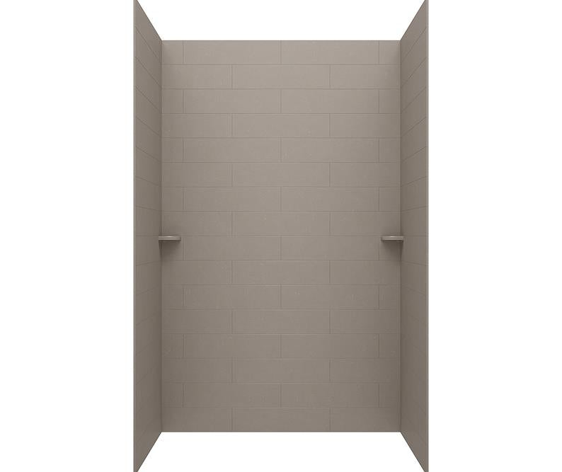 Subway Tile Glue Up Tub Wall Kit 34x62x72" in Clay