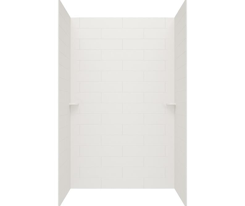 Subway Tile Glue Up Tub Wall Kit 34x62x72" in Birch