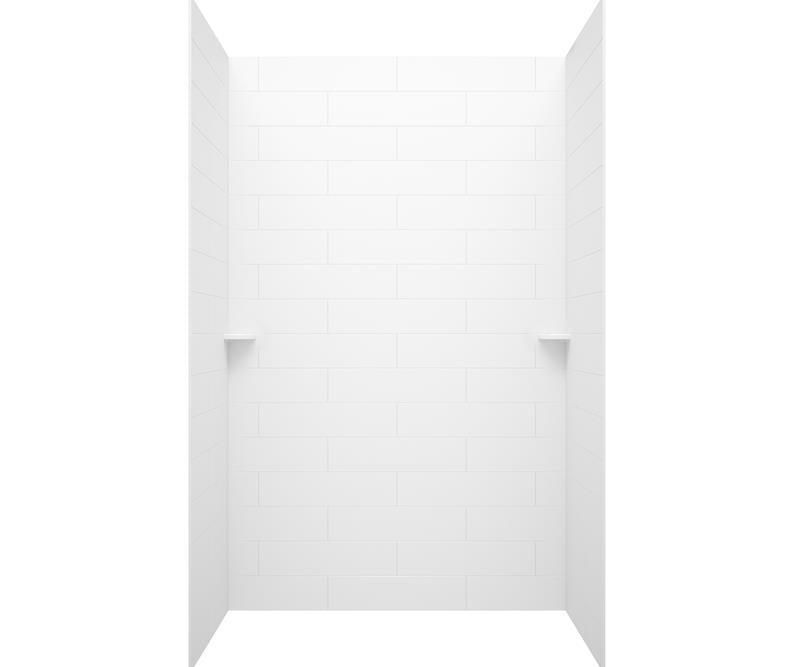 Subway Tile Glue Up Tub Wall Kit 36x62x72" in White