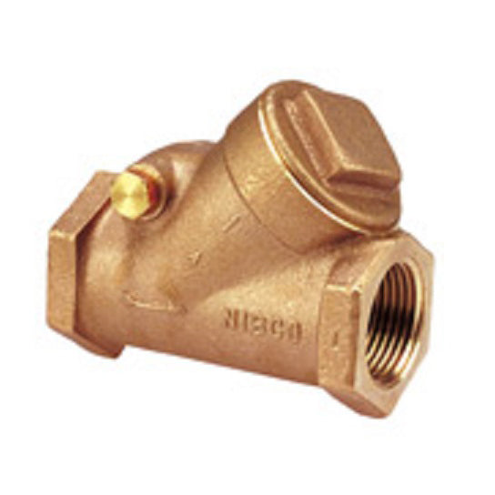 Swing Check Valve 2-1/2" Bronze Threaded Ends Class 150 Y-Pattern Renewable Seat & Bronze Disc  Max Pressure 300 PSI CWP non-shock,150 PSI Saturated Steam