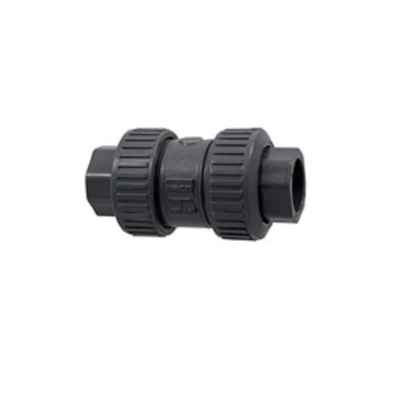 Ball Check Valve 3" PVC Schedule 80 Threaded True Union EPDM O-Ring, Teflon Seat  Max Pressure 150 PSI non-shock