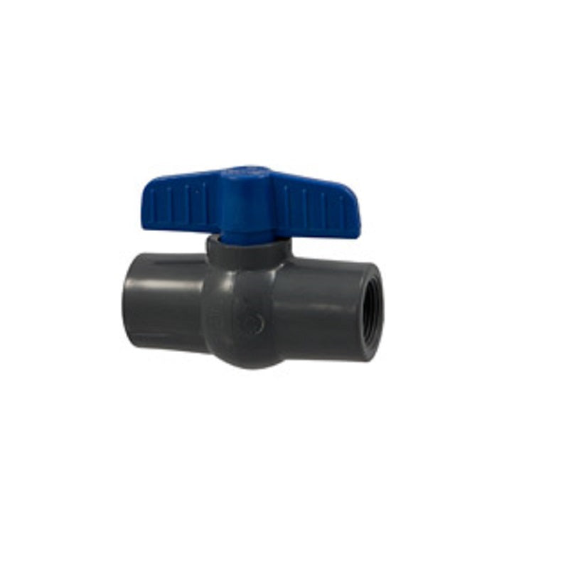 Ball Valve 2" PVC Schedule 80 Threaded Compact Economy FKM O-Ring, Teflon Seat  Max Pressure 150 PSI non-shock