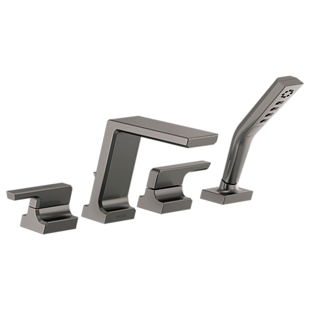 Pivotal Roman Tub Trim w/Handshower in Lumicoat Black Stainless