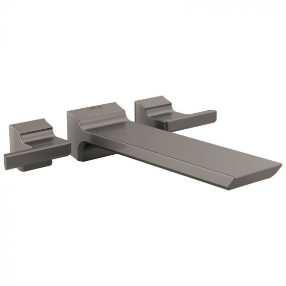Pivotal Wall Mount Tub Filler Trim in Lumicoat Black Stainless