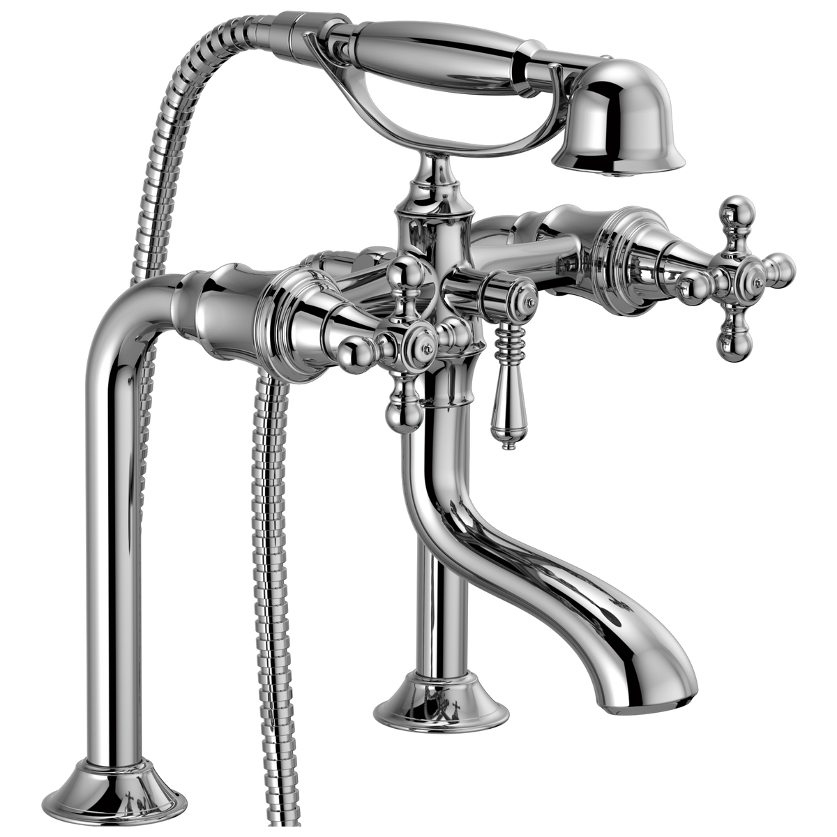 Tresa Two-Handle Tub Filler Trim Kit w/Cross Handles in Chrome