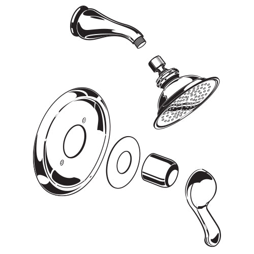 Amarilis Jasmine Shower Trim W/Single-Function Showerhead In Chrome/Pol. Brass