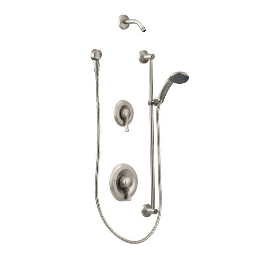 Commercial Posi-Temp Shower System Trim in Brushed Nickel