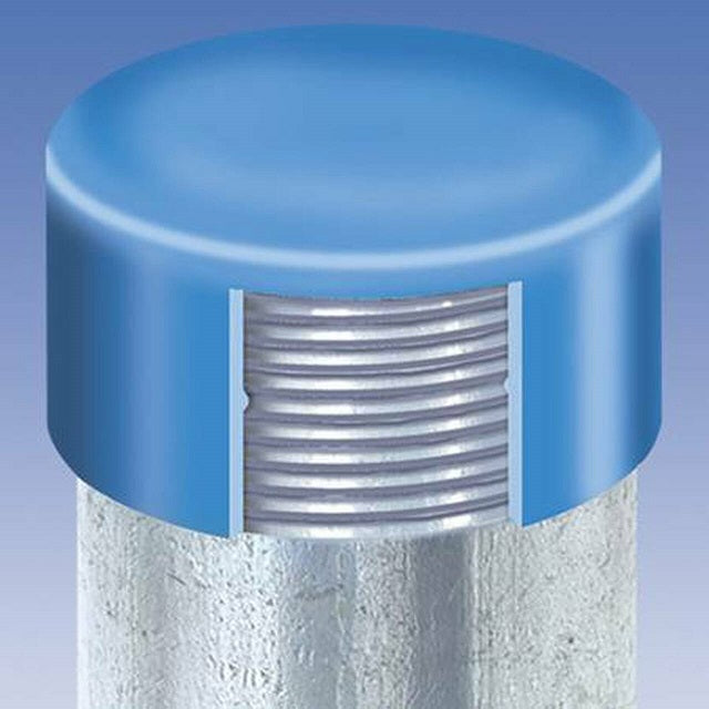 Thread Protector for 3" NPT Blue Vinyl Cap Closed