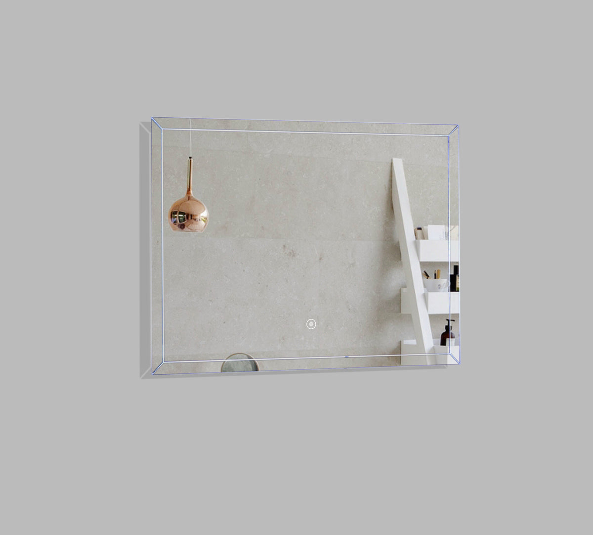 LED-Backlit Contemporary Mirror 29.53x21.65" w/Touch Sensor