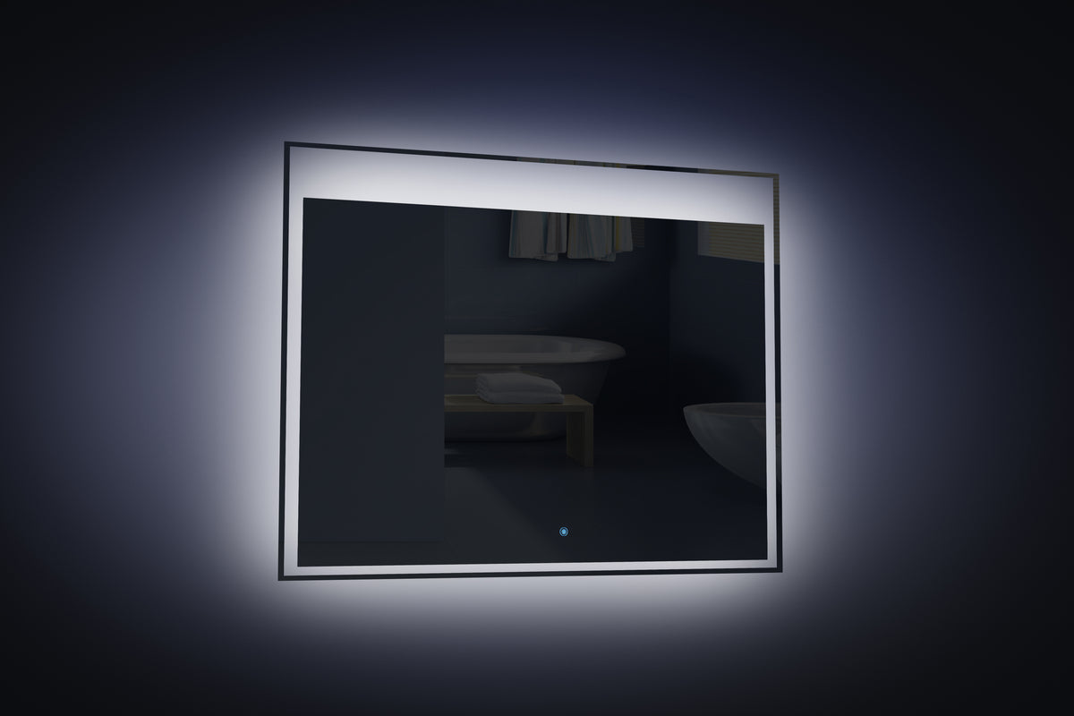 LED-Backlit Contemporary Mirror 35.43x23.62" w/Touch Sensor