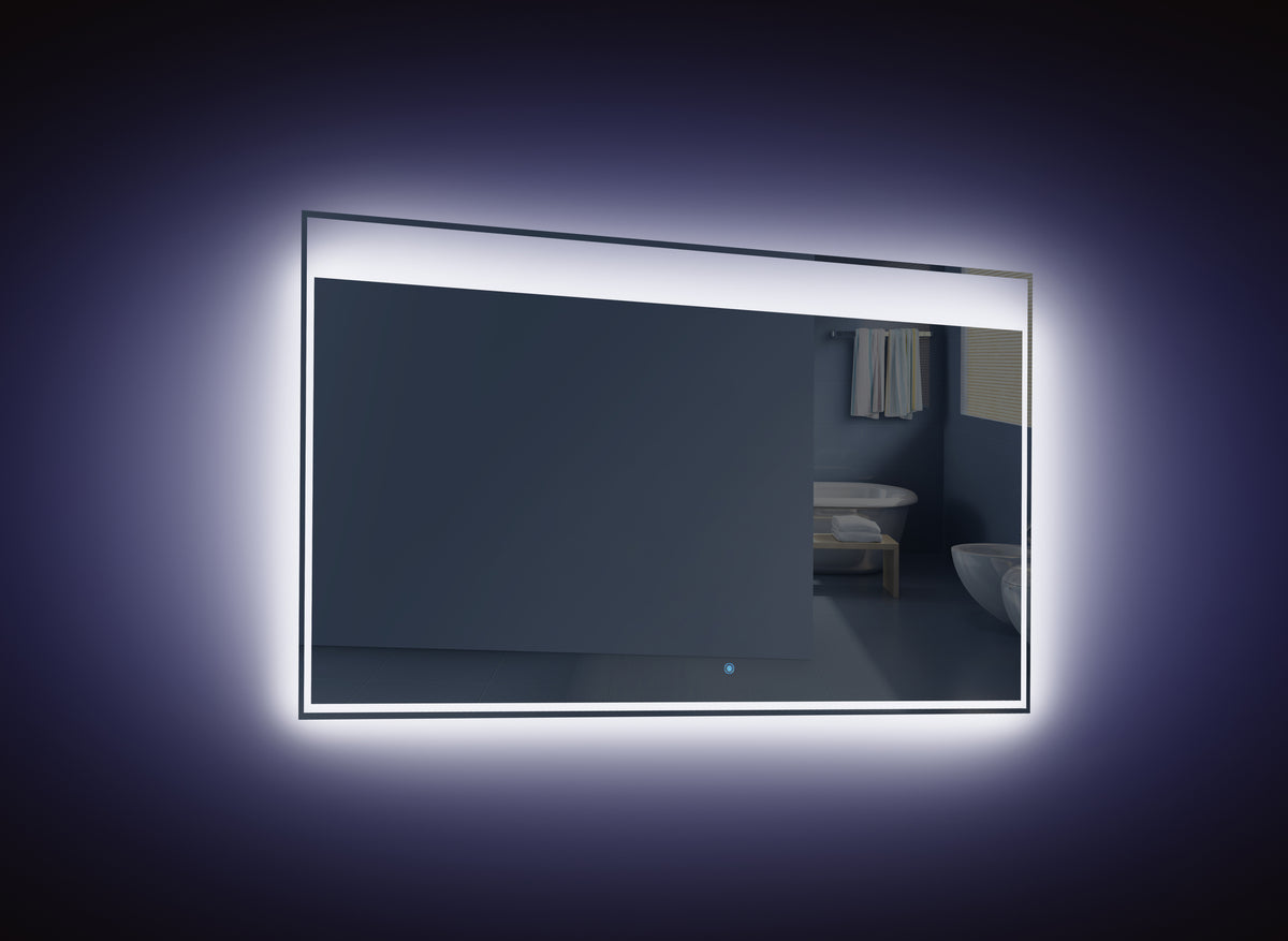 LED-Backlit Contemporary Mirror 47.24x23.62" w/Touch Sensor