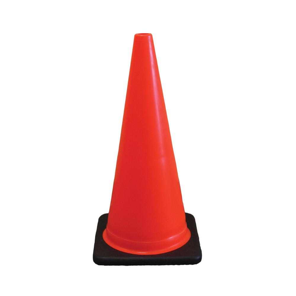 CONE 18" SOLID ORANGE 03-500-05 WITH BLACK BASE