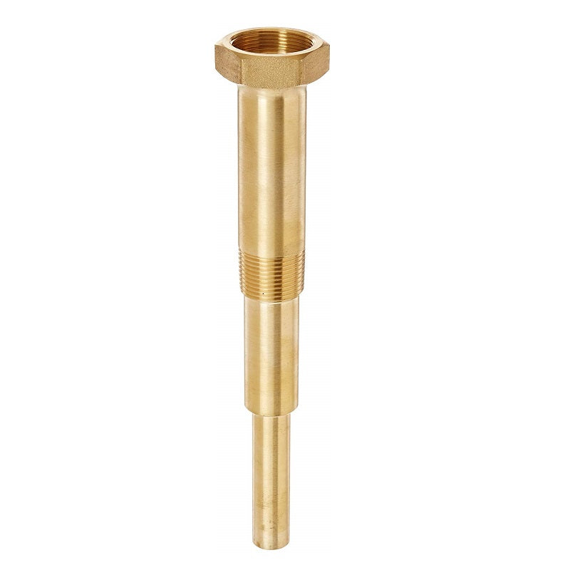 Thermowell 8" Stem Brass 3/4" NPT Thread 2-1/2" Lagging Extension