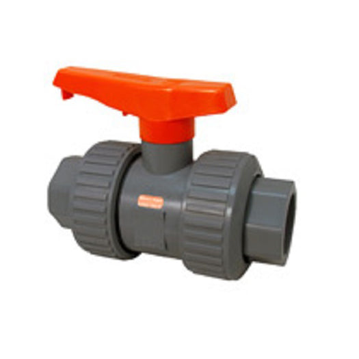 Ball Valve 4" PVC Schedule 80 Full Port Model C Socket True Union FKM O-Ring, Teflon Seat  Max Pressure 150 PSI non-shock