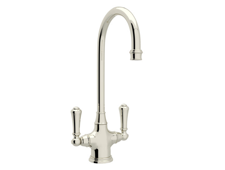 Georgian Era Single Hole Bar/Food Prep Faucet in Polished Nickel
