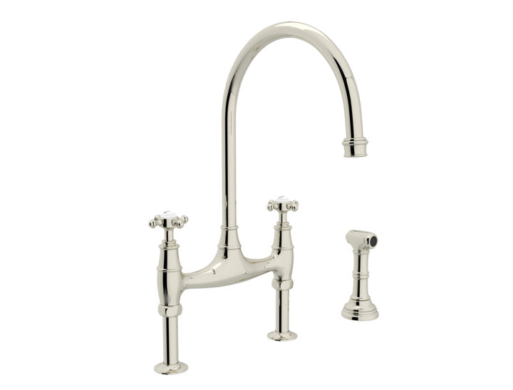SINK U.4718X-PN-2 PN BRIDGE 2-CRSS HDLS W/SPRAY