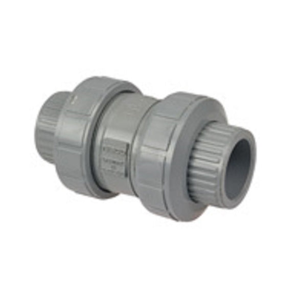 Ball Check Valve 1-1/2" CPVC Schedule 80 Universal Ends True Union FKM O-Rng  Max Pressure 150 PSI non-shock