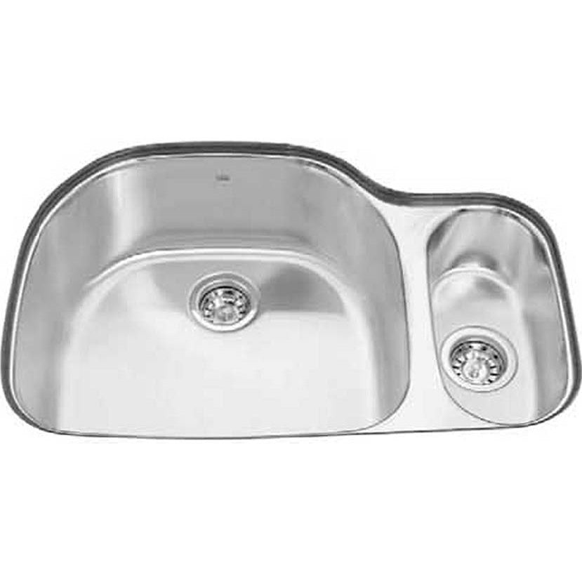Kindred 31-11/16x20-7/8x9" Stainless Steel Dbl Bowl Sink Kit