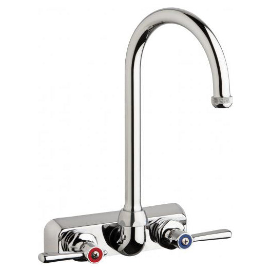 W4W Series Kitchen Faucet w/4" Centers Full Flow Wall Mount in Chrome