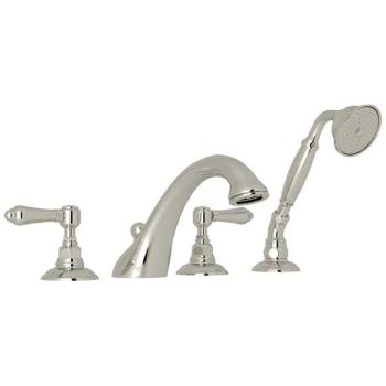 Viaggio Deck Mounted Tub Faucet Plus Hand Shower In Polished Nickel