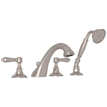 Viaggio Deck Mounted Tub Faucet Plus Hand Shower In Satin Nickel