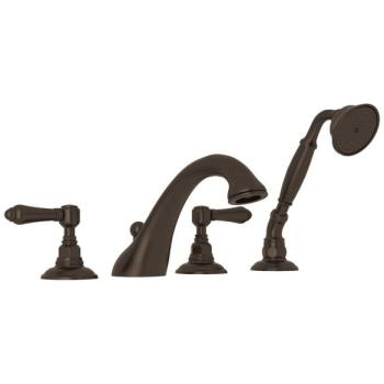 Viaggio Deck Mounted Tub Faucet Plus Hand Shower In Tuscan Brass