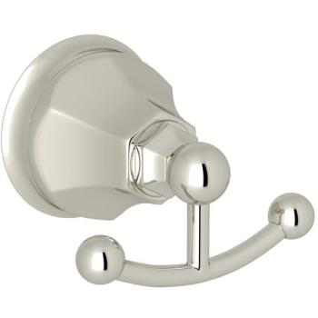Palladian Double Robe Hook in Polished Nickel