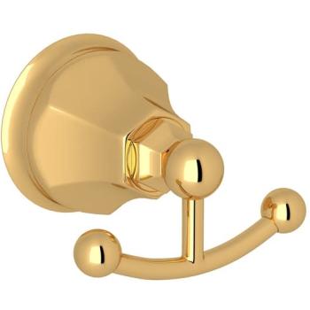 Palladian Double Robe Hook in Inca Brass