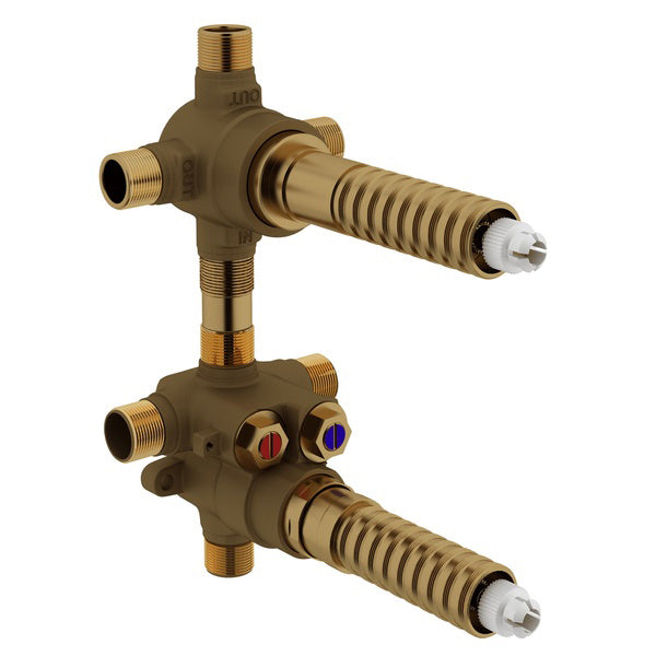 Shared 3-Outlet Thermostatic ShowerRough-In 1/2" NPT Connections w/Diverter