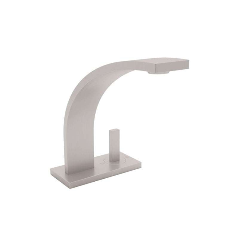 Wave Single Hole Lav Faucet in Satin Nickel