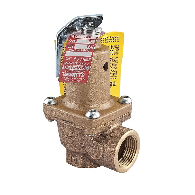 Relief Valve 3/4" Boiler Pressure Lead Free Max Pressure 100 PSI