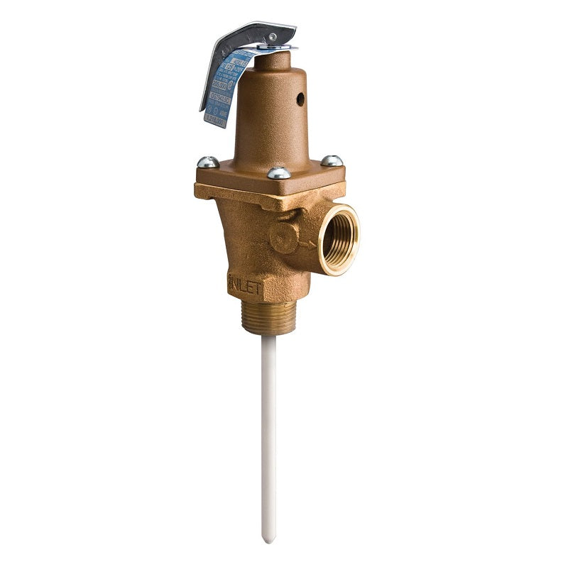 Relief Valve 1" Brass Automatic Reseating Temperature & Pressure Lead Free Max Pressure 150 PSI