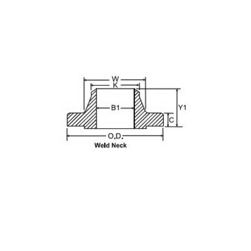 FLANGE 3 300# RAISED FACE STANDARD BORE WELD-NECK A105 FORGED STEEL - NON-DOMESTIC