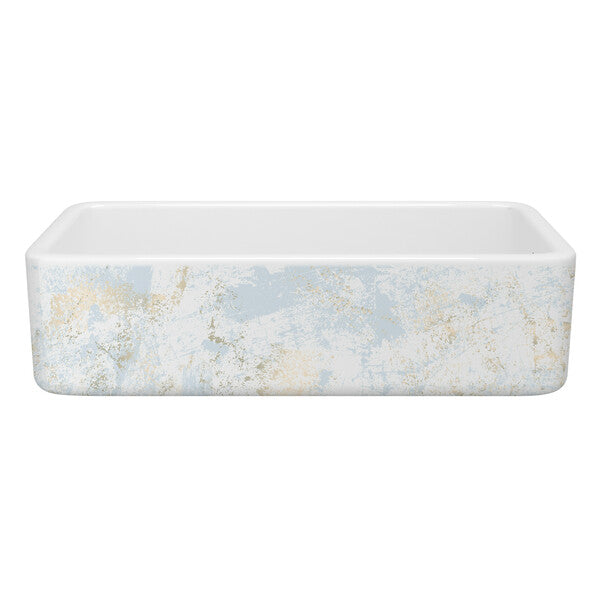 Shaws Original 36x18x10" Kitchen Sink in Blue/Gold Patina