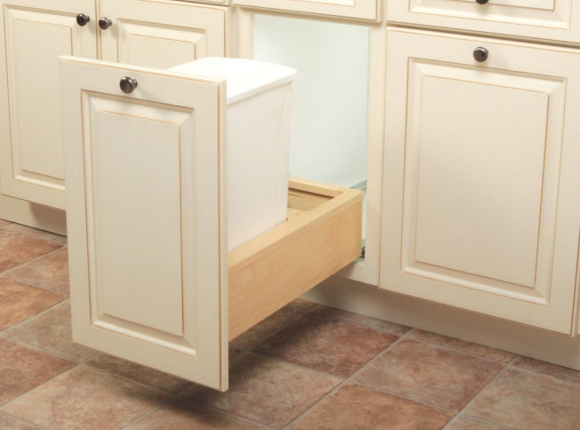 35 Qt Single Waste Bin 11-1/4x19-1/4x22-3/8" in White