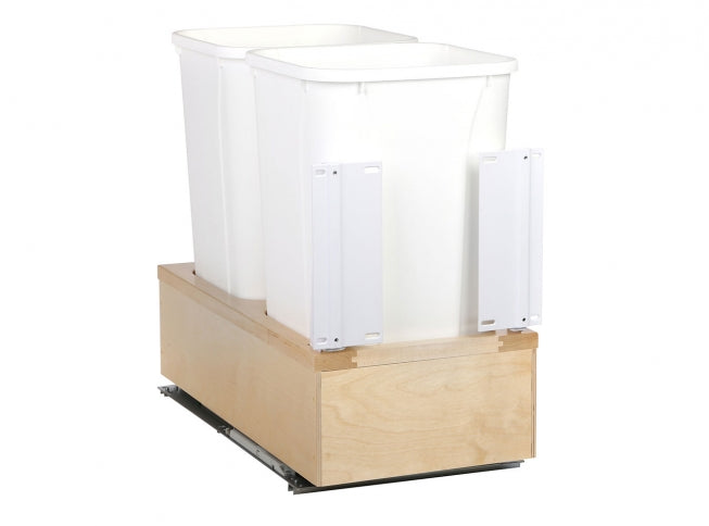 27 Qt Double Waste Bin 11-5/8x19-5/8x22-3/8" in White