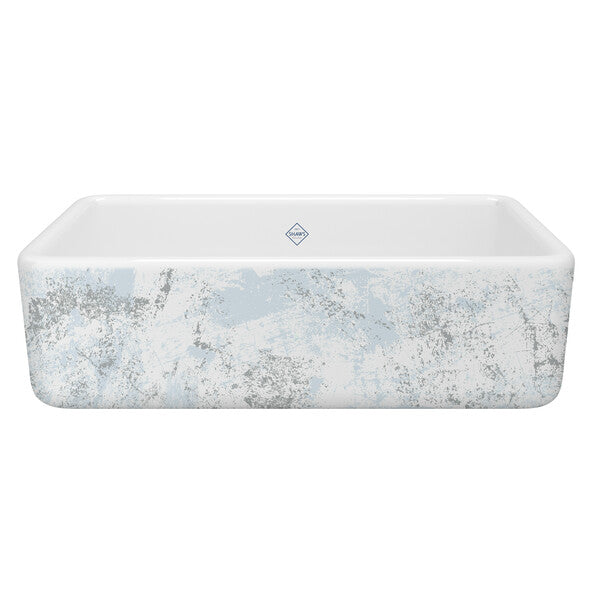 Shaws Original 33x18x10" Kitchen Sink in Blue/Silver Patina