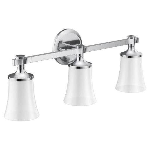 Flara Three Globe Bath Light in Chrome