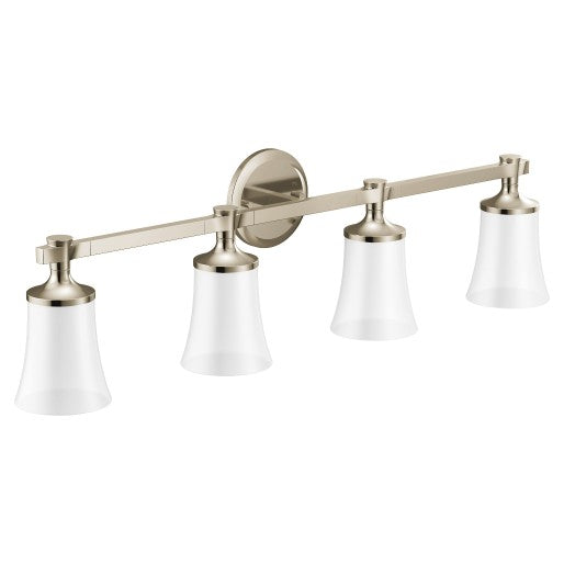 Flara Four Globe Bath Light in Polished Nickel