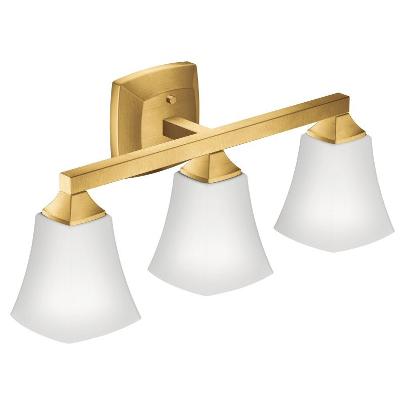 Voss Three Globe Bath Light in Brushed Gold